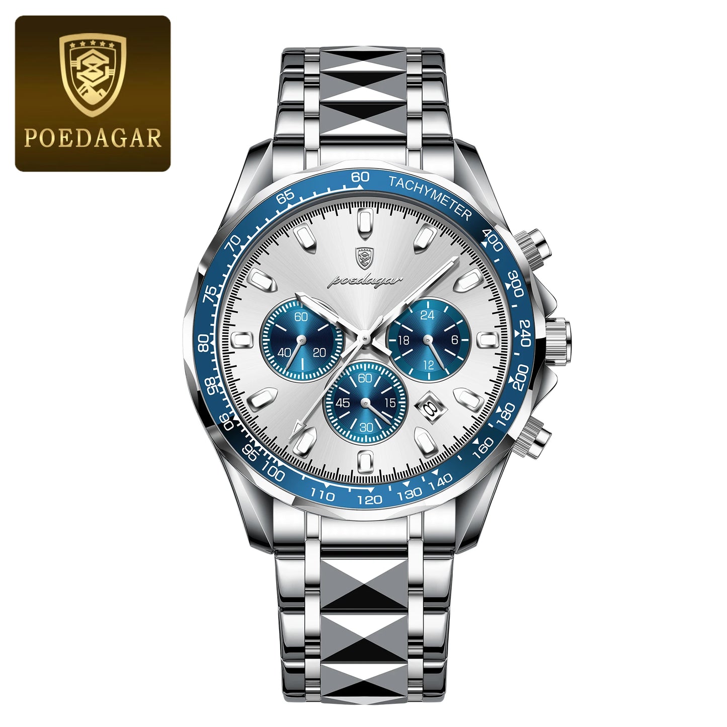 POEDAGAR Luxury Chronograph Date