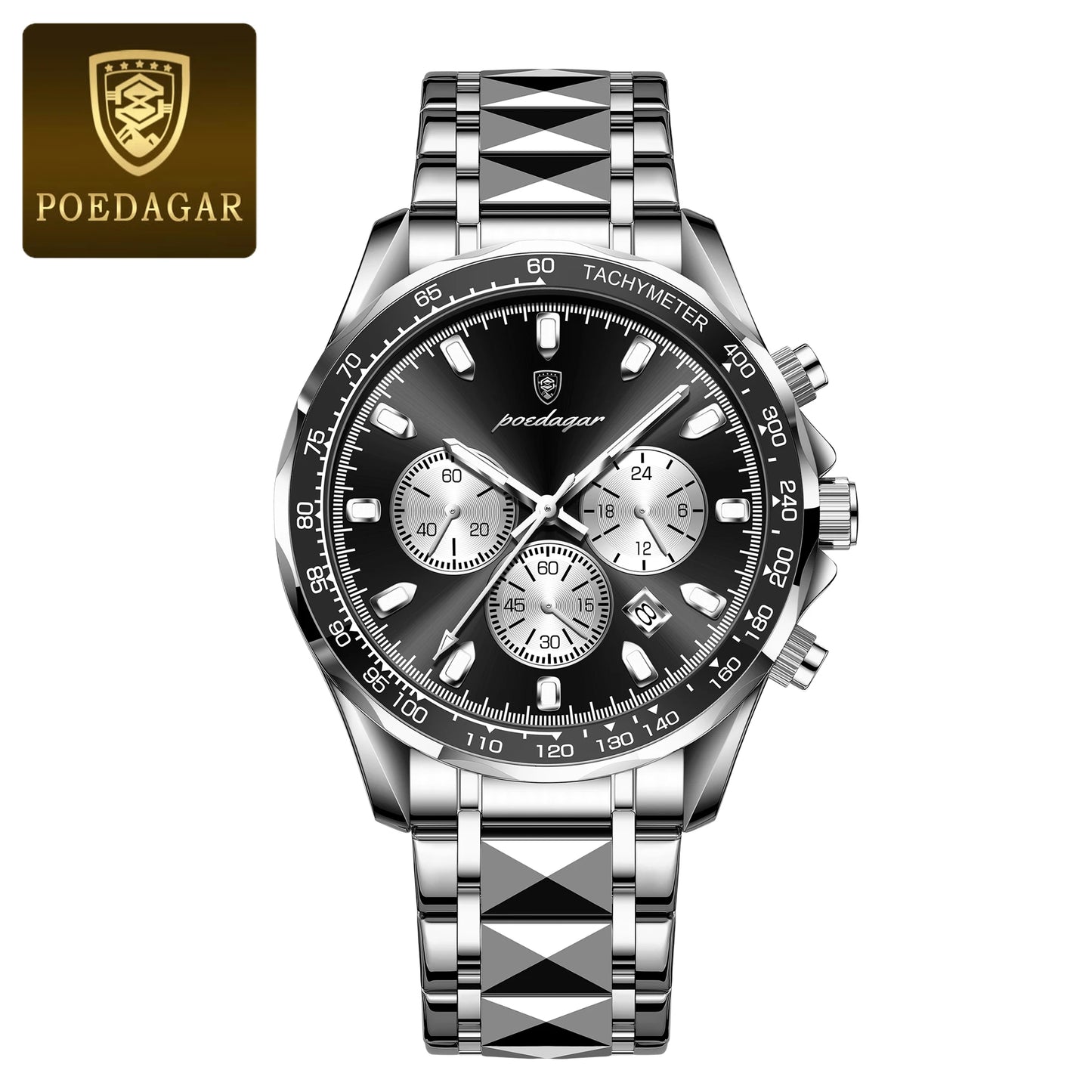 POEDAGAR Luxury Chronograph Date