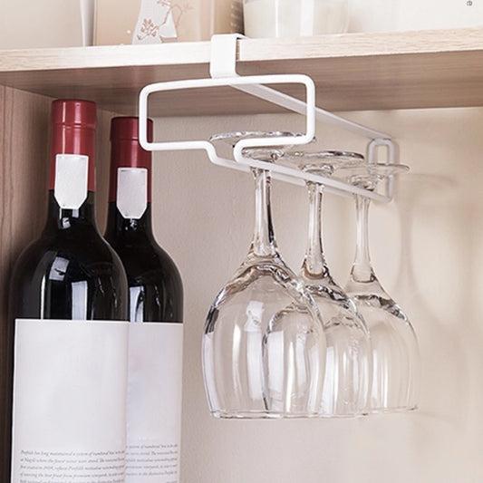 Under Cabinet Wine Glass Rack – Metal Hanging Stemware Holder