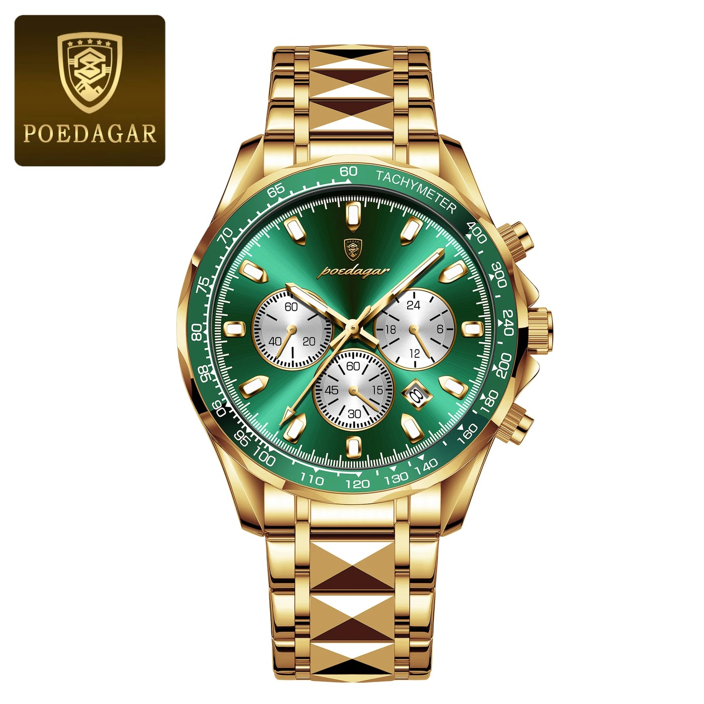 POEDAGAR Luxury Chronograph Date