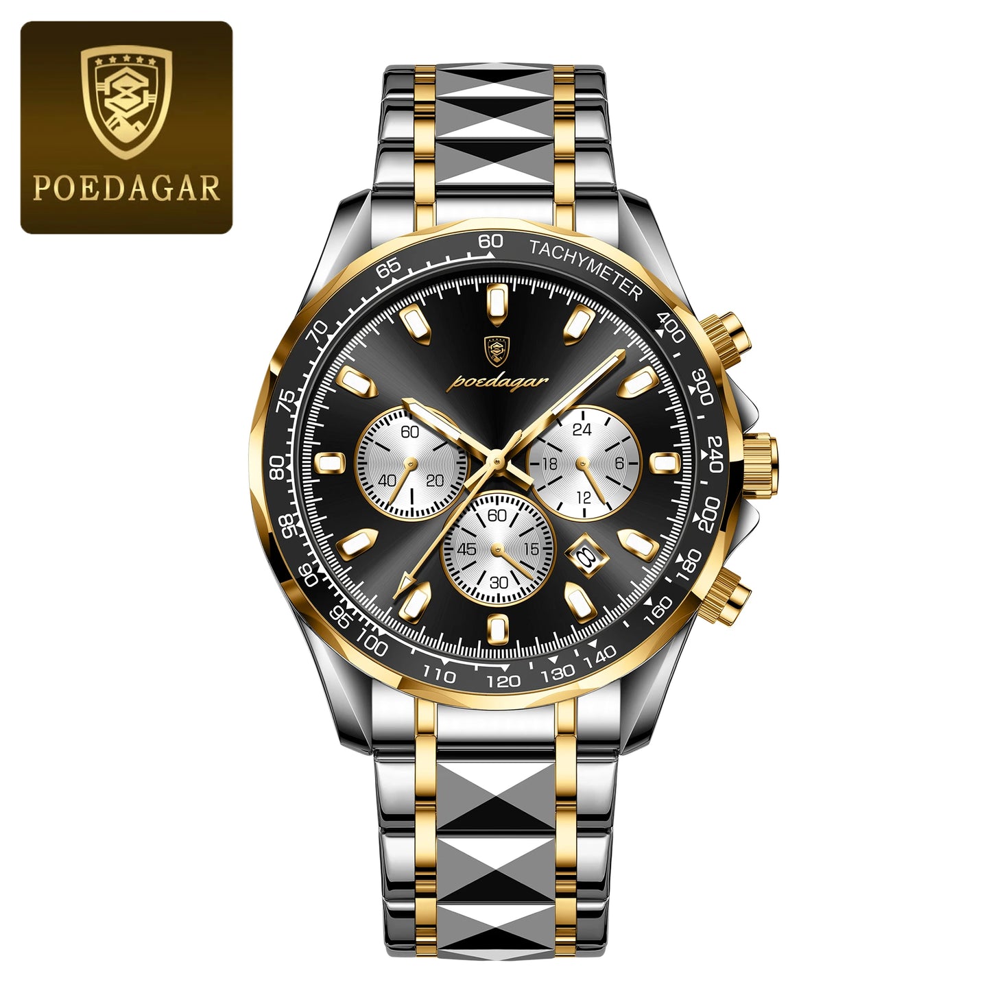 POEDAGAR Luxury Chronograph Date