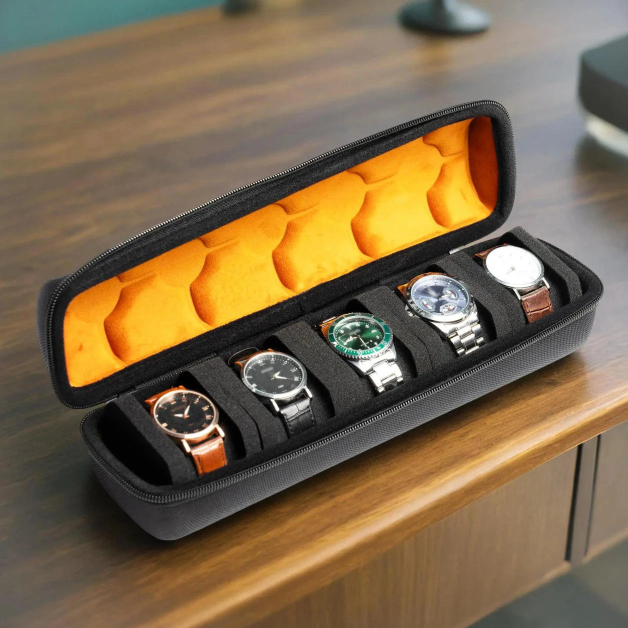 Watch Travel Case & Organiser – Anti-Move Pillow, 3 or 5 Slot, Portable Display Holder