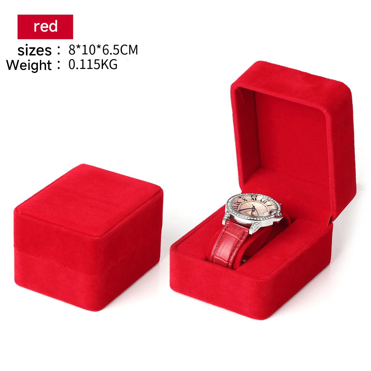 FancyWrist Velvet Watch & Jewellery Box – Round Corner, Smartwatch Storage, Gift Packaging