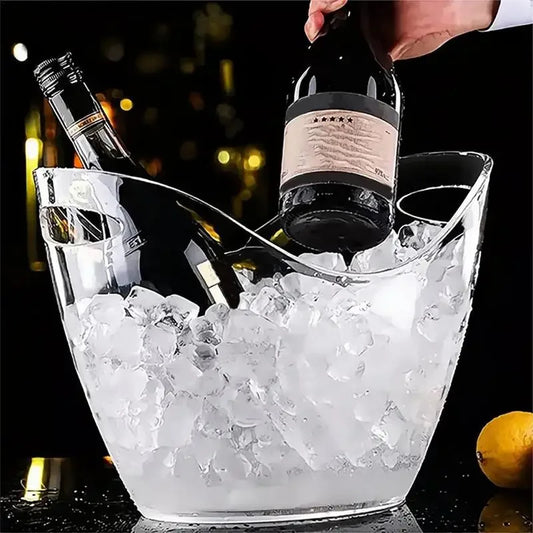 Clear Ice Bucket with Scoop – Wine & Champagne Cooler