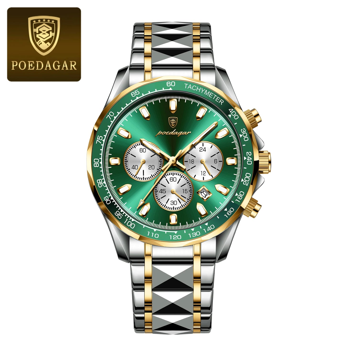 POEDAGAR Luxury Chronograph Date