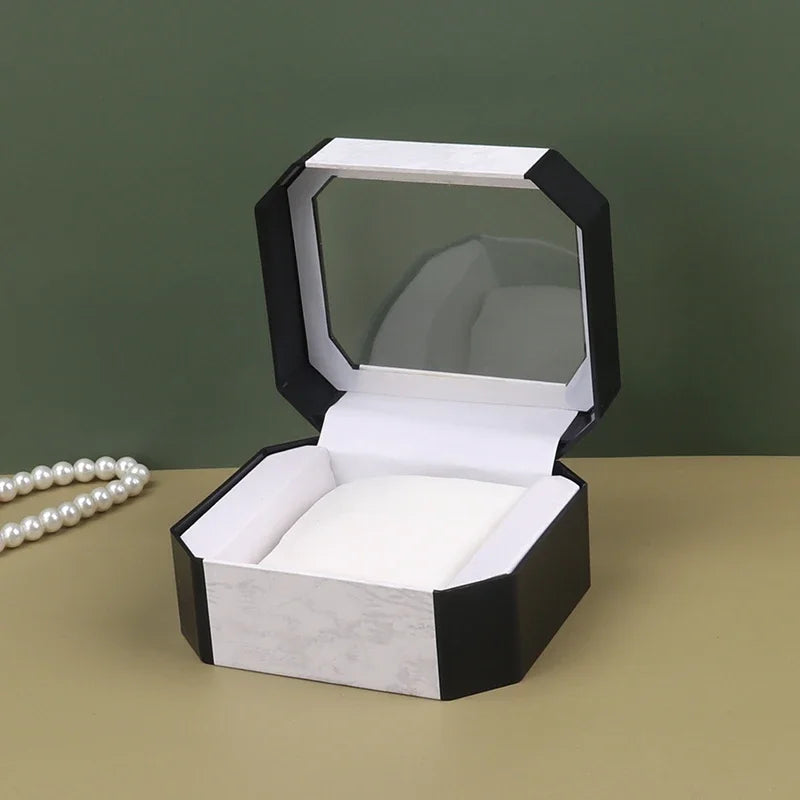 European Acrylic Watch Display & Storage Box – Single Watch Case, Black or White