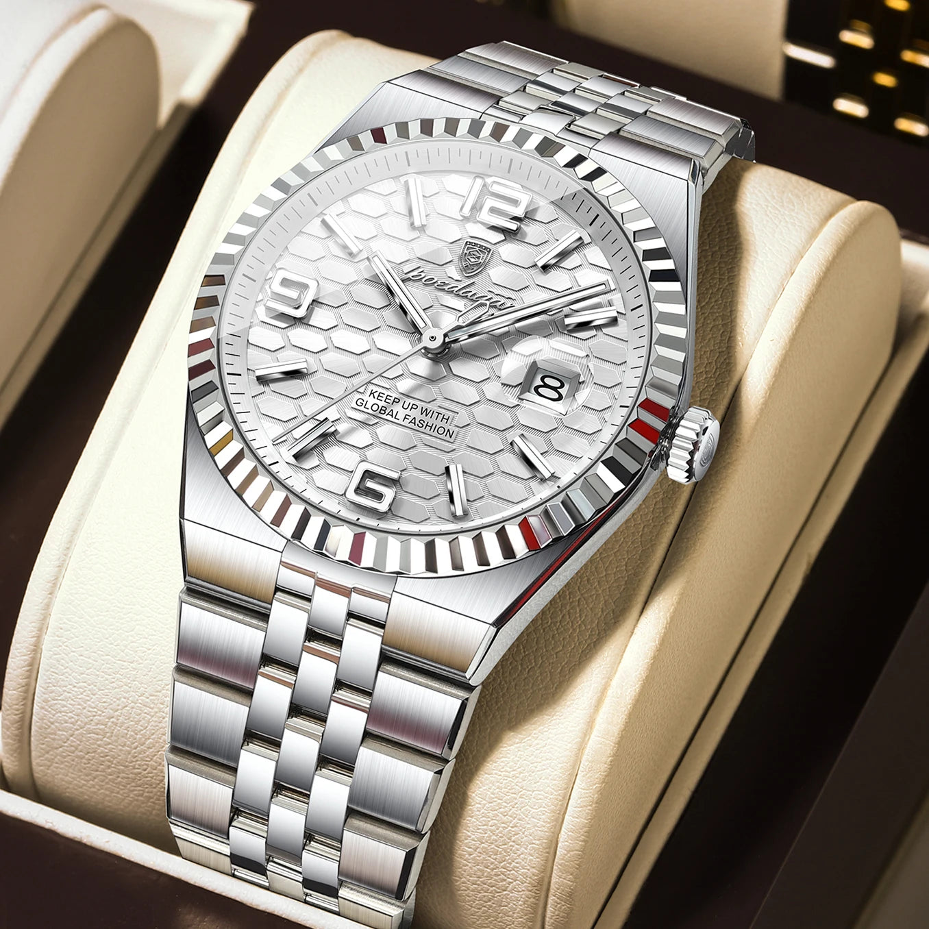 POEDAGAR luminous stainless steel calendar