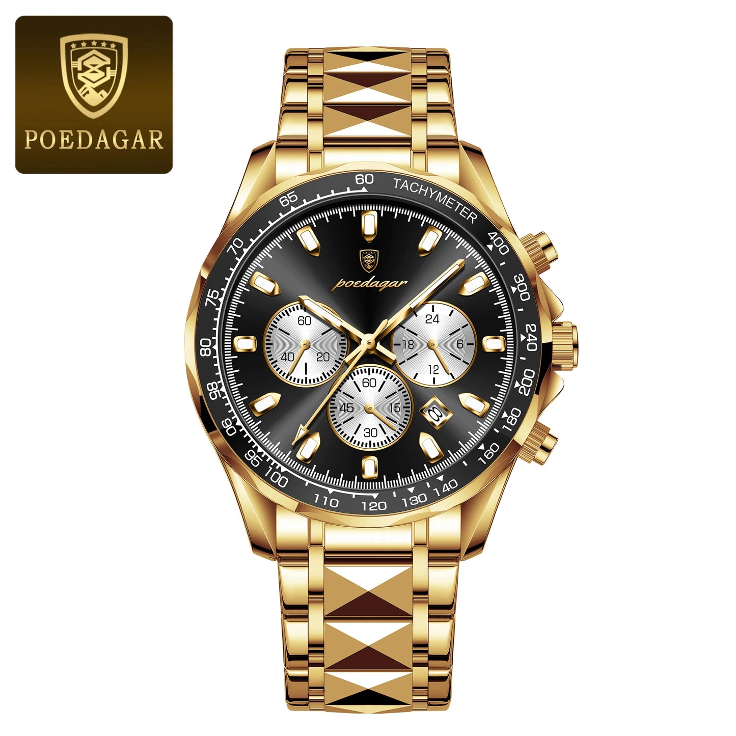 POEDAGAR Luxury Chronograph Date