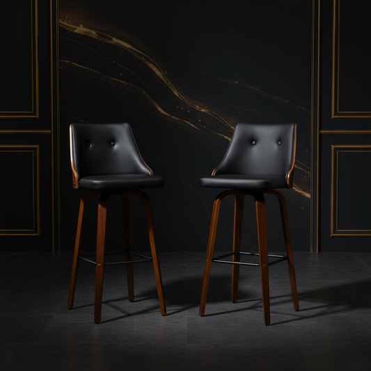 Counter Height Swivel Bar Stools - Com Detalhes Dourados