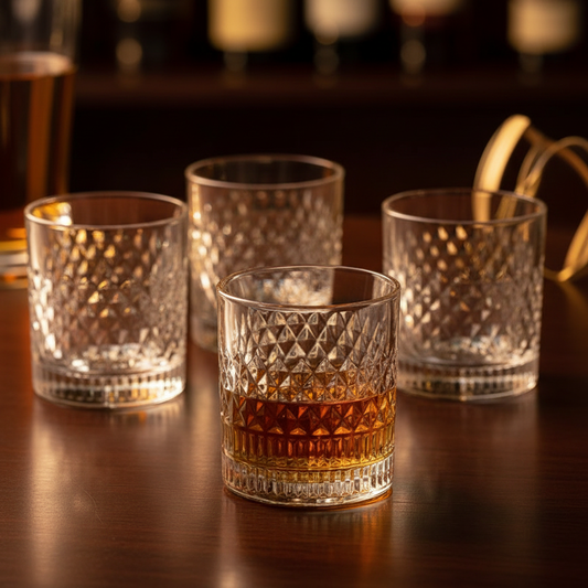 European Crystal Glass Set - 4 Copos