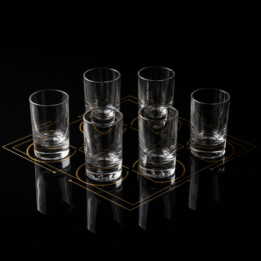 Shot Glasses Set - Black & Gold